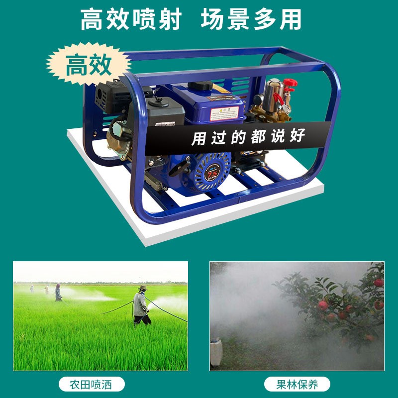 新式汽油喷雾器三缸打药机26型60型高压电动农用汽油大功率打药机图2