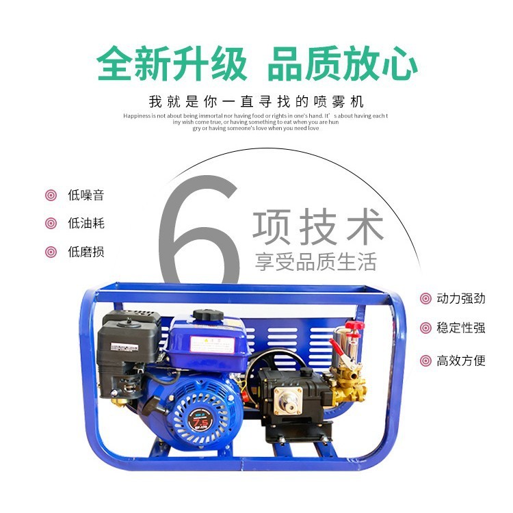 新式汽油喷雾器三缸打药机26型60型高压电动农用汽油大功率打药机图4