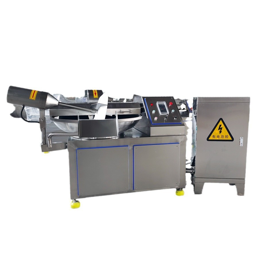 腾硕变频火腿肠斩拌机 大型大产量火锅丸子虾滑斩切乳化机 带出料图5