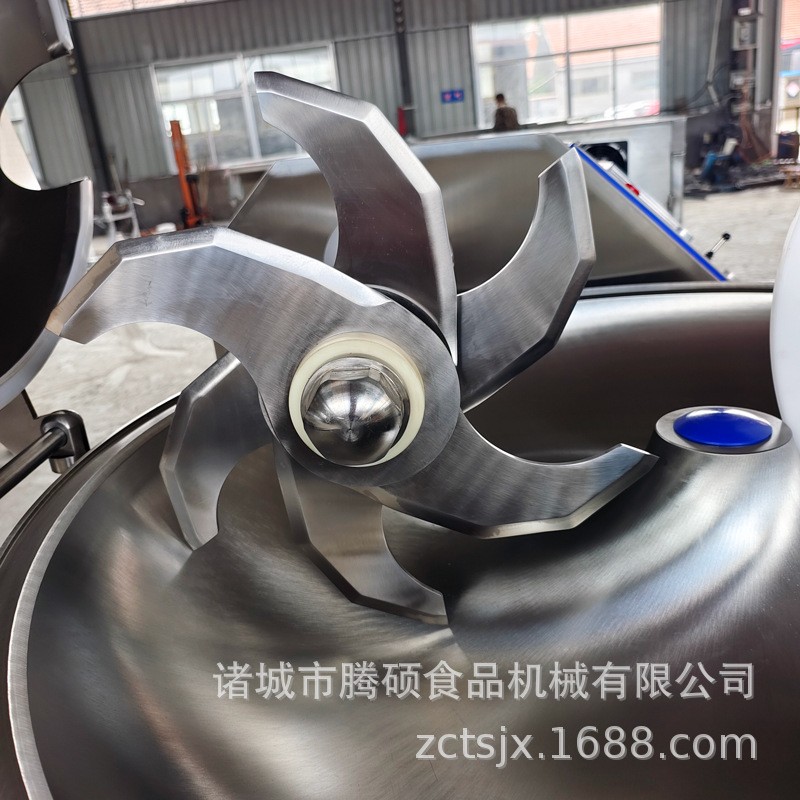 腾硕变频火腿肠斩拌机 大型大产量火锅丸子虾滑斩切乳化机 带出料图4