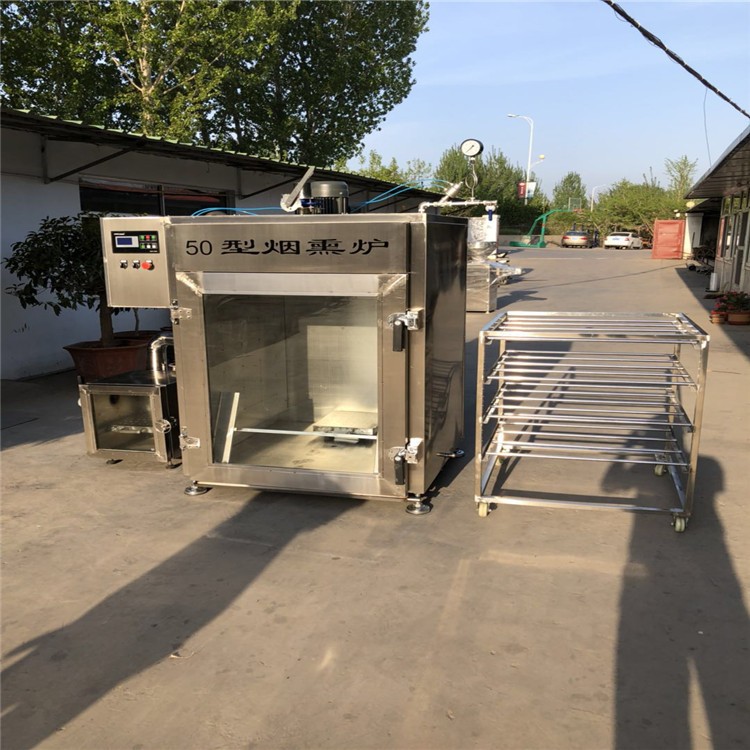 烧鸡烧鸭烧鹅烟熏炉不锈钢蒸熏炉豆干烟熏炉设备熟食上色设备图5