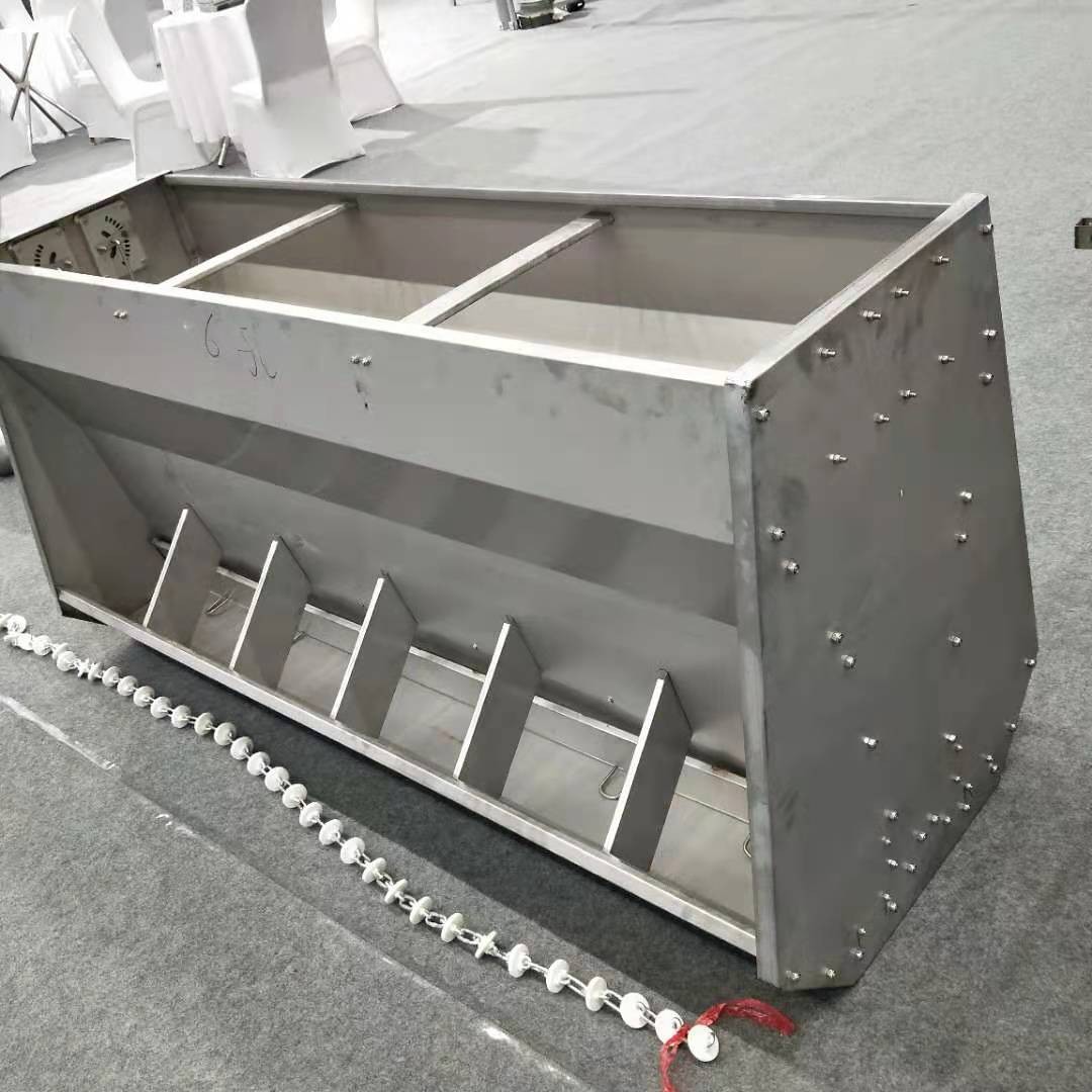 不锈钢单双面料槽 猪用自动下料食槽保育料槽育肥料槽自动喂料器