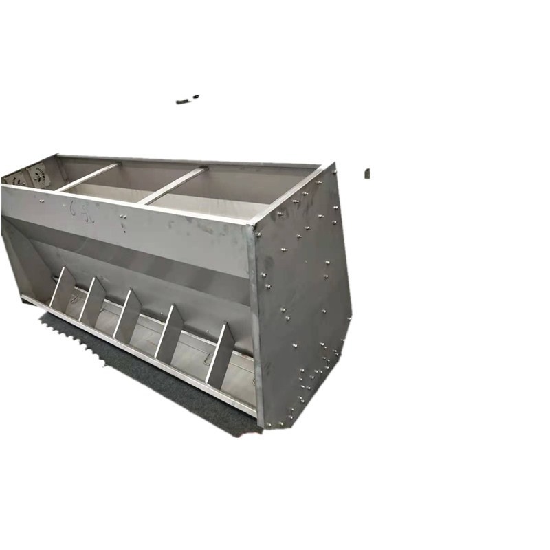 不锈钢单双面料槽 猪用自动下料食槽保育料槽育肥料槽自动喂料器图4