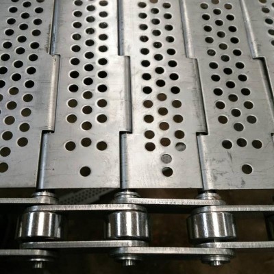 厂家供应不锈钢冲孔链板工业传动不锈钢输送板式链侧导轮拖轮链板