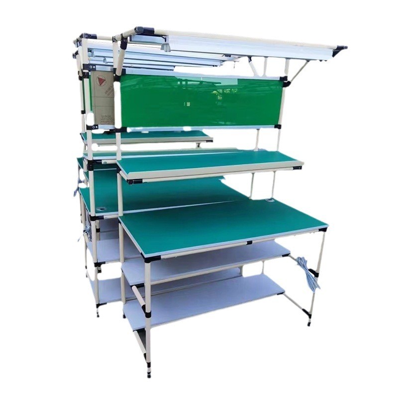 江西防静电铝型材工作台精益管线棒工作台可移动精益管工作台供应图5