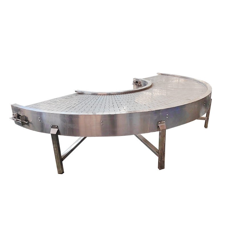 耐磨防水防锈不锈钢转弯链板输送机柔性环形工业耐高温链板输送机图5