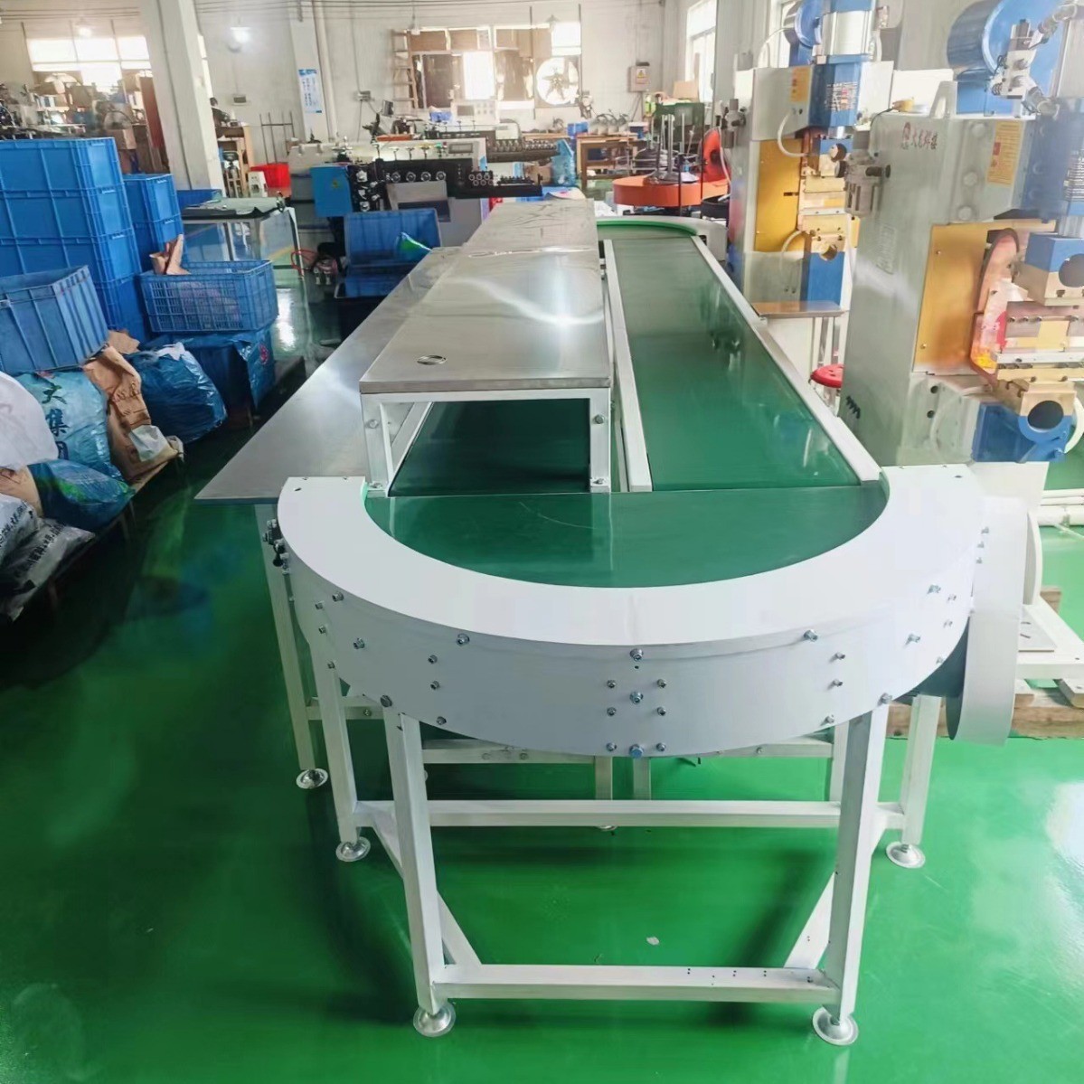 皮带输送机转弯机无缝对接速度可调60°-180°转弯各种皮带材质图4