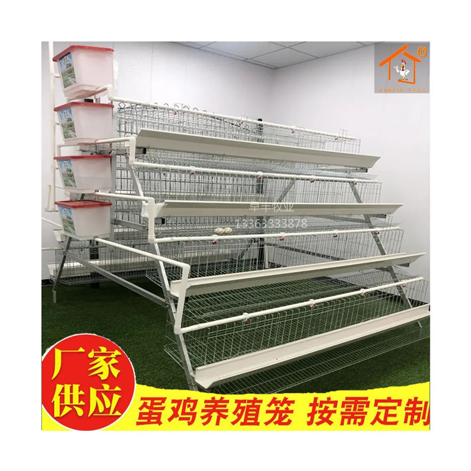 养鸡家用子养殖三层四层蛋鸡笼热镀锌鸡笼阶梯式蛋鸡笼层叠蛋鸡笼图3