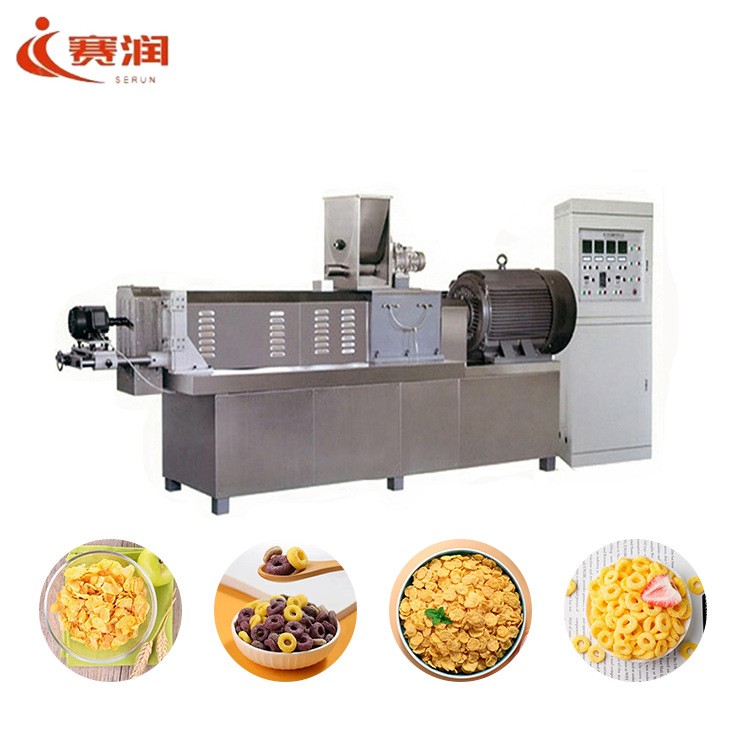 早餐玉米片生产线 即食谷物脆膨化机 牛奶冲泡谷物片生产设备图3
