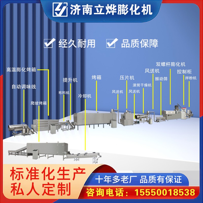玉米片谷物脆卡乐比早餐谷物生产线 LY-65双螺杆食品膨化机设备图2