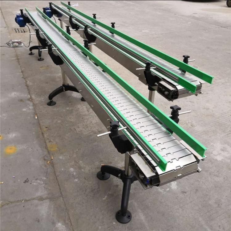 304不锈钢链板输送机 食品加工流水线板链传送机 冲孔链板输送带图3