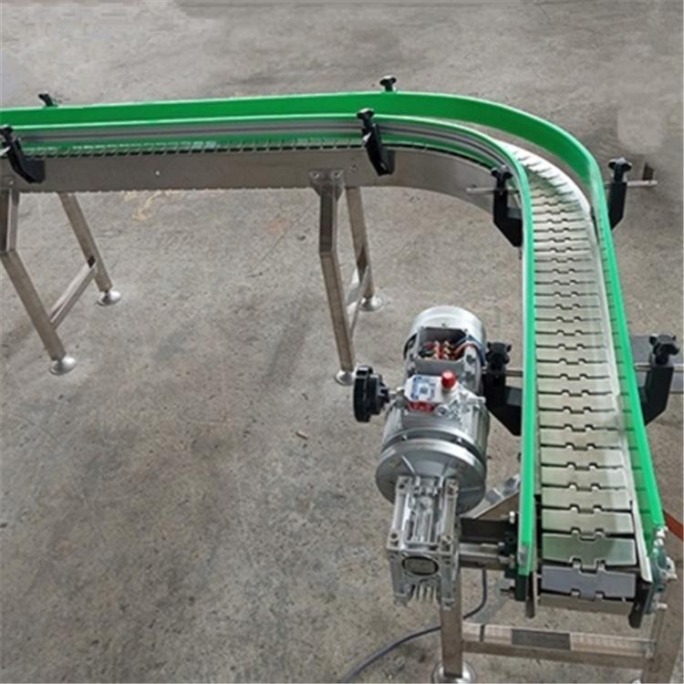 304不锈钢链板输送机 食品加工流水线板链传送机 冲孔链板输送带图4