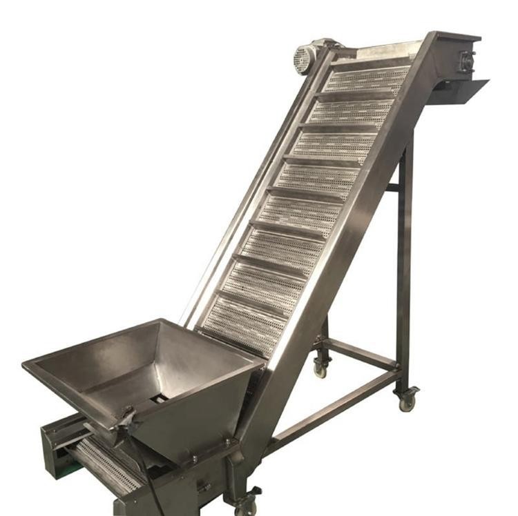 爬坡输送机 不锈钢链板倾角输送 裙边带挡板皮带机 爬坡机图2