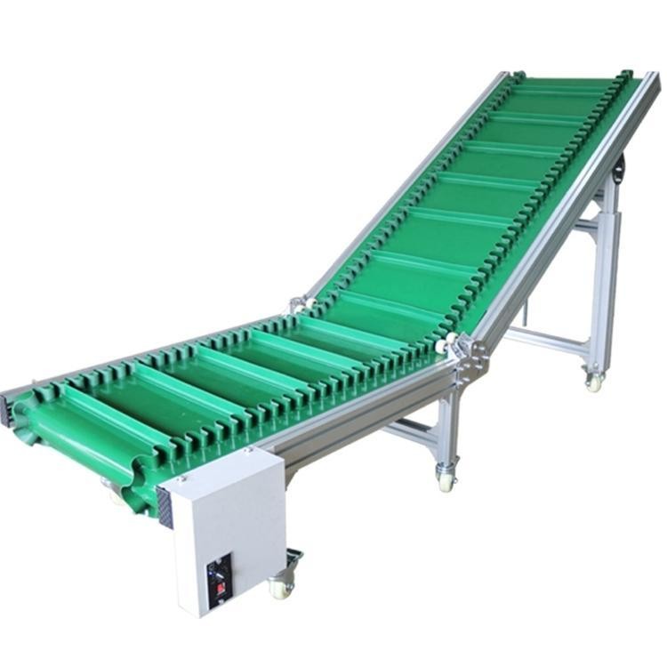 爬坡输送机 不锈钢链板倾角输送 裙边带挡板皮带机 爬坡机图4