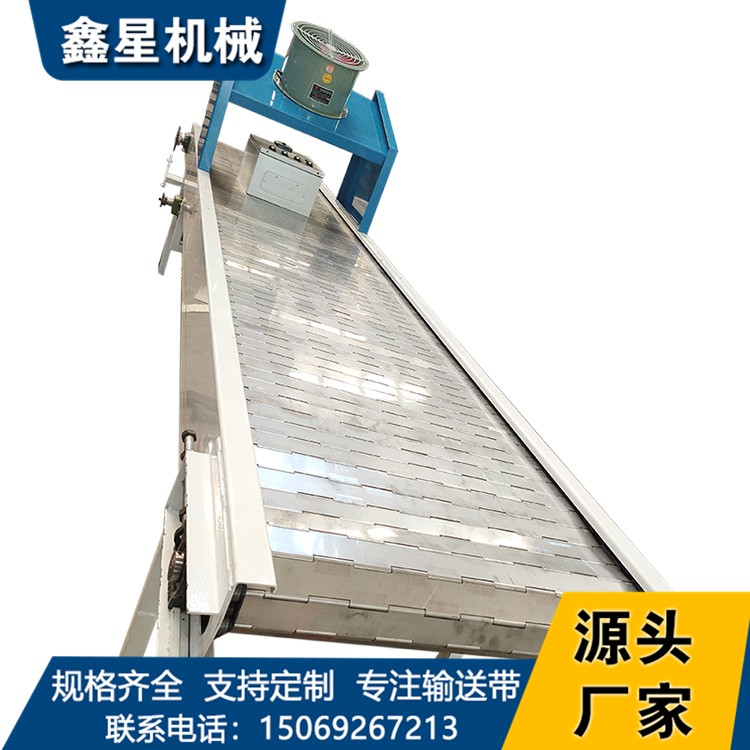 鑫星定制工业自动化板链输送设备 茶叶烘干传送不锈钢链板输送机图2