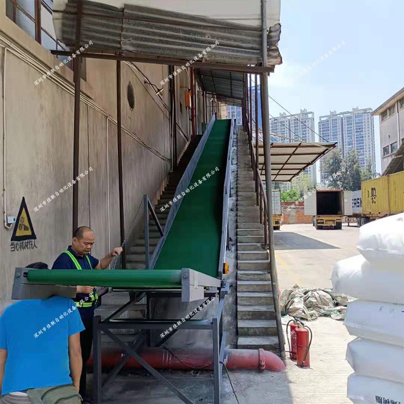 四楼下货传输带 自动传送带 楼层楼梯货物传送带 PVC防滑传送机图2