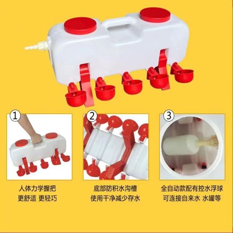 亚马逊鸡自动饮水槽鸡鸭鹅用饮水器散养鸡用自动喂水壶鸡水桶水碗图2