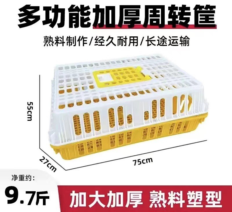 养殖场鸡框运输塑料家禽周转箱筐成鸡鸭鸽字周转箱家用加厚鸡框图7