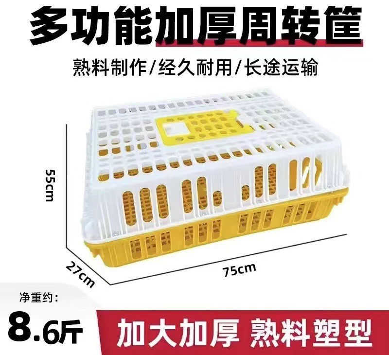 养殖场鸡框运输塑料家禽周转箱筐成鸡鸭鸽字周转箱家用加厚鸡框图6