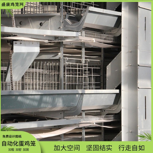 鸡笼层叠式蛋鸡笼3层/4层全自动养殖笼具热镀锌立式新型养鸡鸡笼图3
