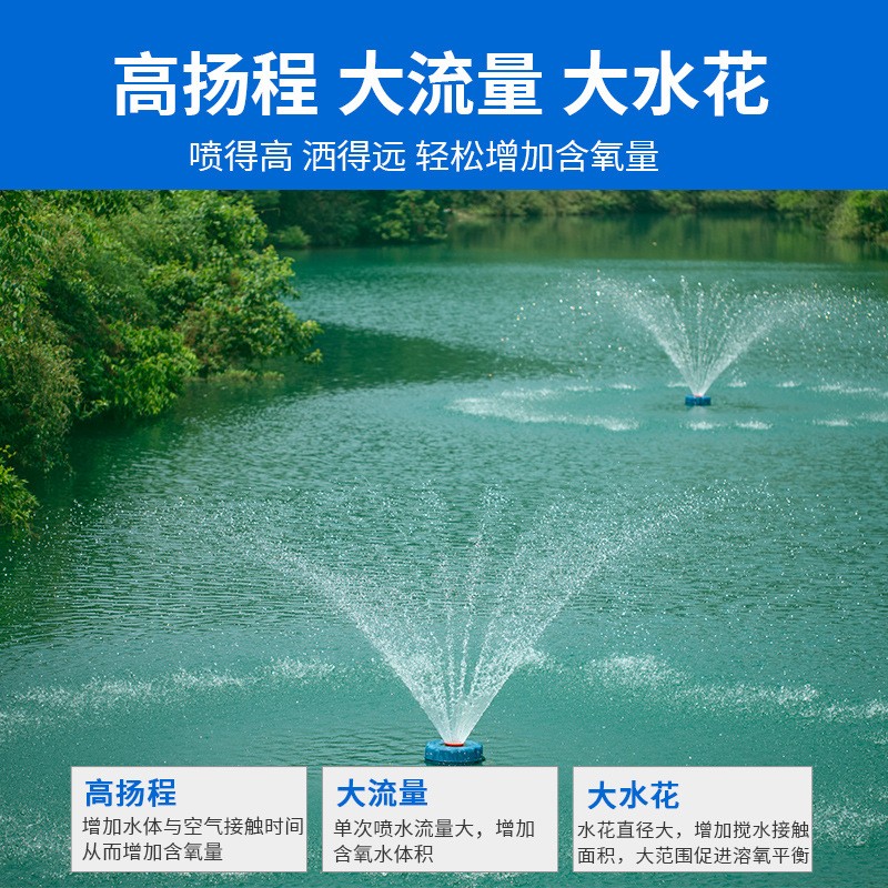 鱼塘增氧机全自动大功率增氧泵池塘养殖打氧机220V冲氧气浮水泵图4