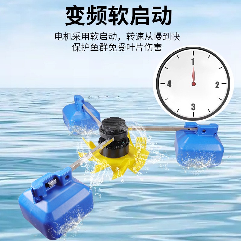 永磁变频鱼塘增氧机养殖叶轮式增氧泵大型380V池塘制氧泵节能220V图2