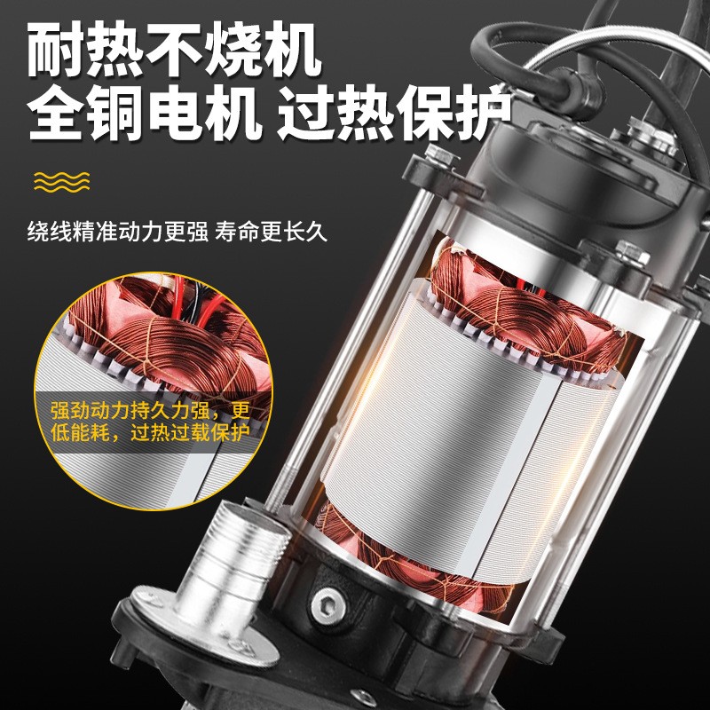 不锈钢潜水清水泵一寸高扬程家用抽水水泵水井灌溉单相抽水机220V图2