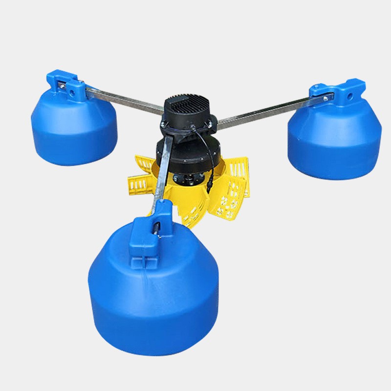 全新铜线永磁变频鱼塘增氧机叶轮爆气推浪水产养殖大功率水车包邮图3