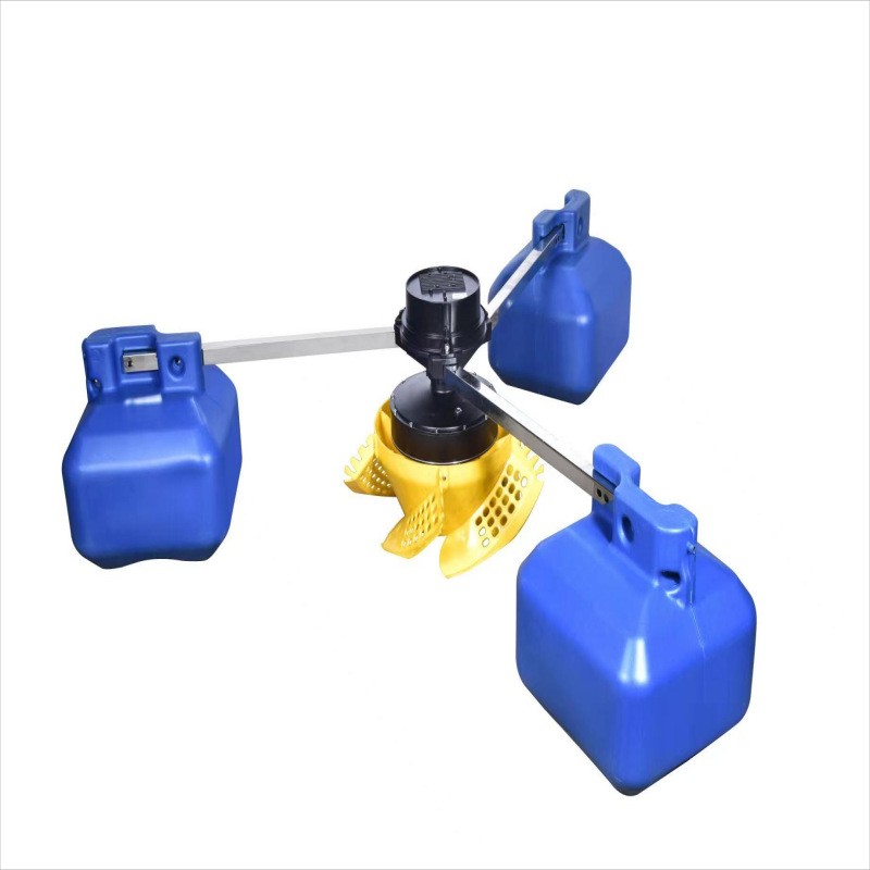 全新铜线永磁变频鱼塘增氧机叶轮爆气推浪水产养殖大功率水车包邮图2