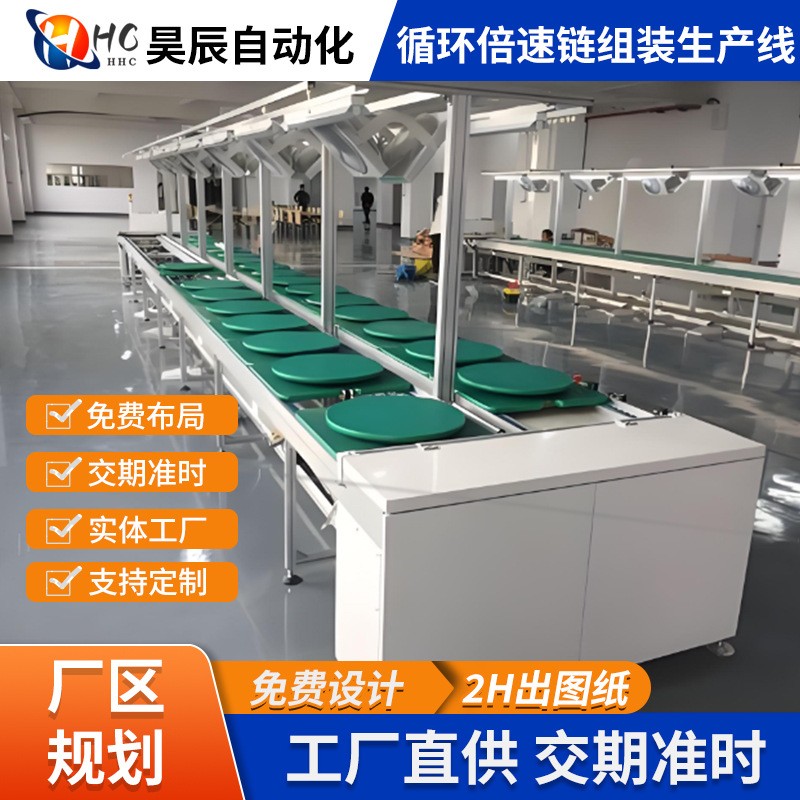 深圳循环倍速链组装线 LED路灯工矿植物灯具循环倍速链组装生产线