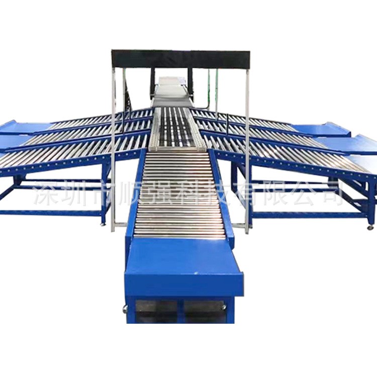 精准分拣包裹分拣输送系统物流轮式分拣机旋转分选机用于包裹分拣