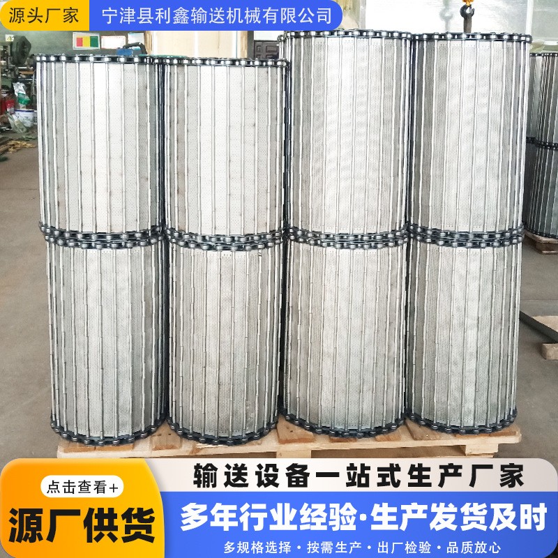 304不锈钢链板生活垃圾回收处理输送板链线高强度耐磨链板输送带