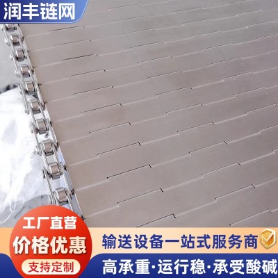 不锈钢链板大节距果蔬清洗输送链板线食品加工生产线冲 孔传动链板