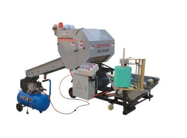 圆草捆打捆包膜一体机