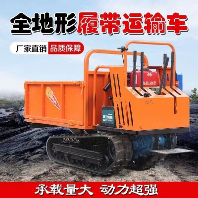 小型农用自卸车拉木材肥料粮食爬山虎三吨四吨驾驶式履带运输车（电议）