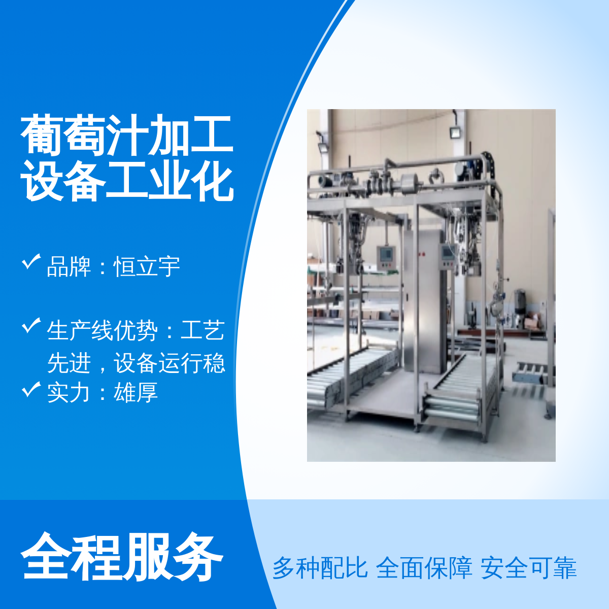 恒立宇 工业化葡萄汁加工设备 饮料 果酒加工 1-5T/H