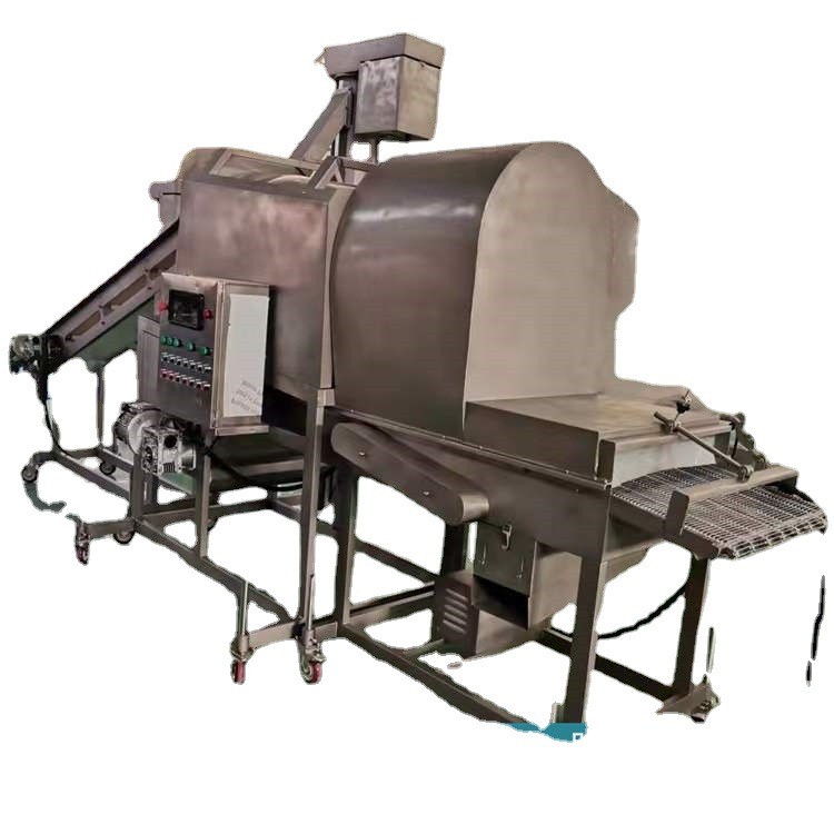 小酥肉滚筒裹粉机 鸡米花裹粉设备 嘉德大虾滚筒裹粉油炸流水线图5