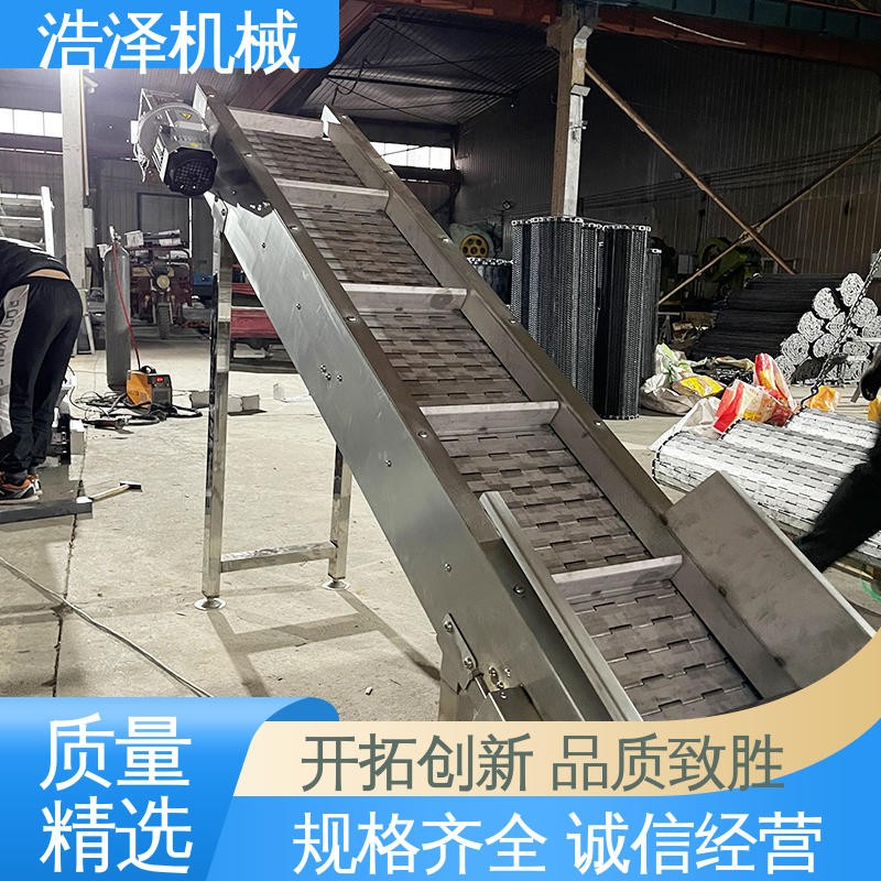 扣板排屑式输送机 瓜子链板提升机 高温金属冲孔链板线 浩泽图4