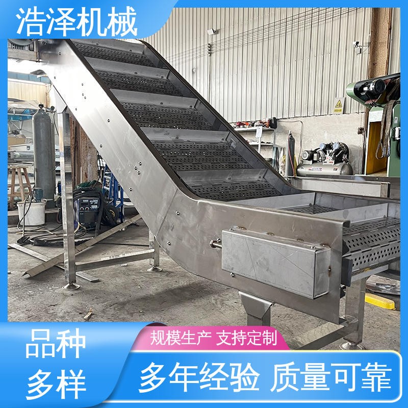 扣板排屑式输送机 瓜子链板提升机 高温金属冲孔链板线 浩泽图2