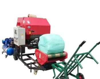 方捆自动套袋饲料压块机 青储秸秆缠膜打捆机 牧场冬储草料打包机图3