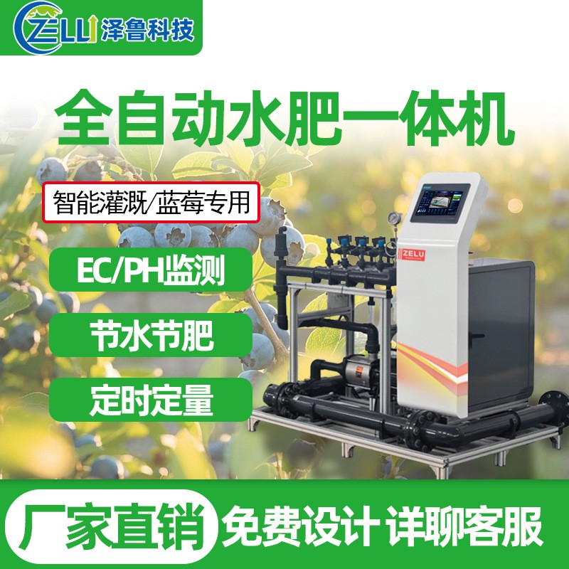水肥一体机蓝莓精量农业全智能果园农田大棚过滤滴喷灌溉 施肥设备