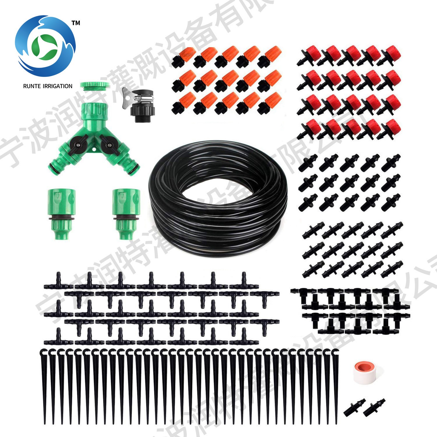 跨境园艺浇水灌溉系统自动降温滴灌微喷套装园林橙色雾化喷头套装图2