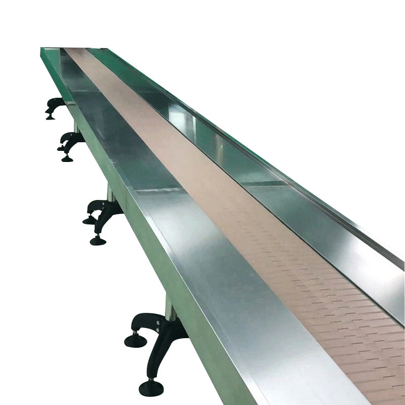 定制平板不锈钢输送机 链板流水运输物流传送带 仓库爬坡输送机带图4