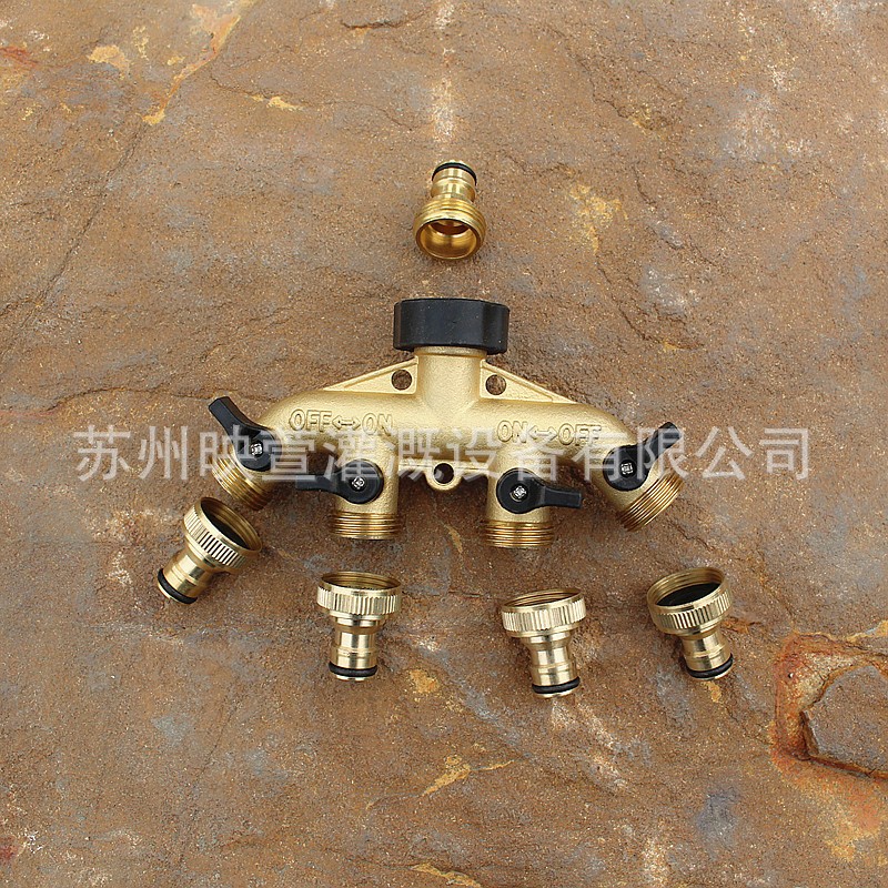 铜家用四通阀门分水控制器分流器浇花一分四奶嘴接头园艺灌溉图3