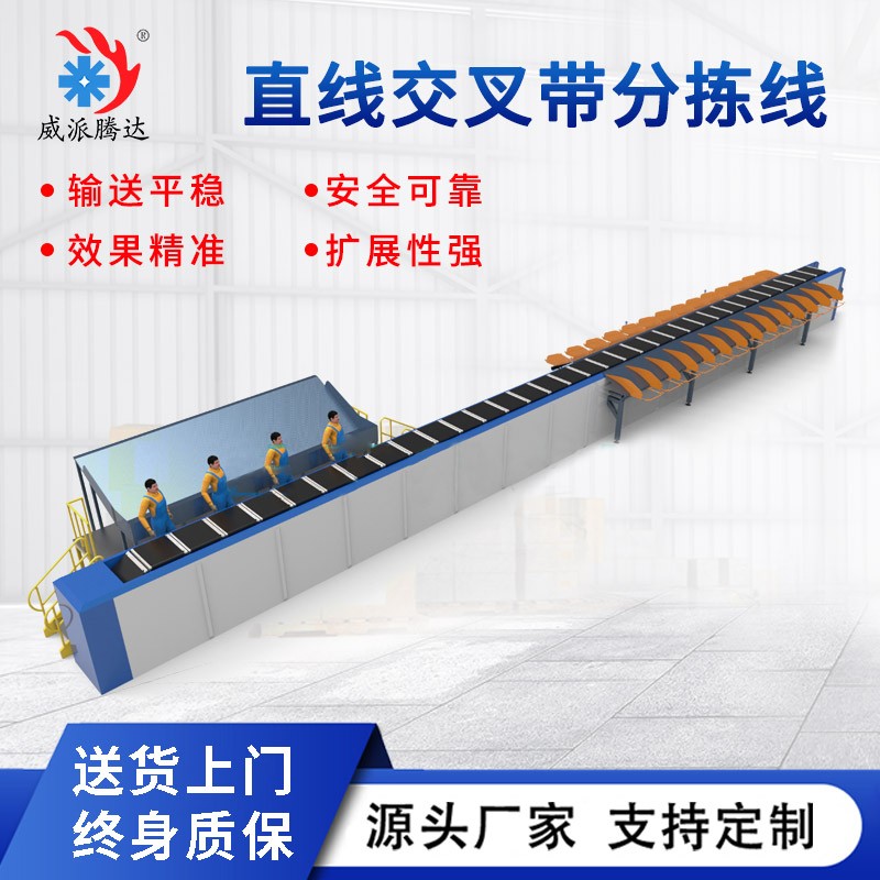 直线交叉带分拣机智能跨境电商快递包裹高速分拣系统设备厂家直营 1台图4
