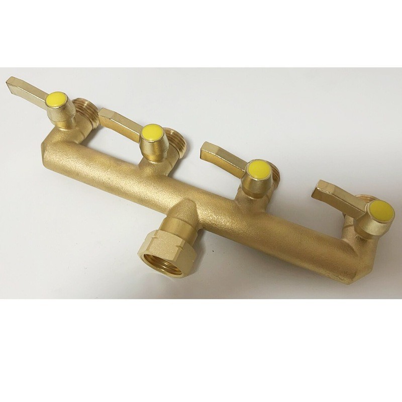 源头工厂园林分水器4通分流器四控洗衣机配件水龙头接头一分四铜  1图3