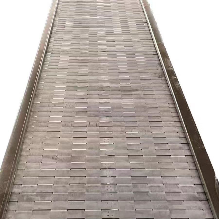 不锈钢链板输送机风冷清洗杀菌板链输送带工业重型扣板输送机 4台图5