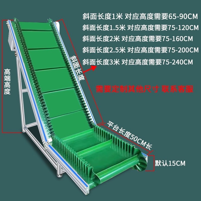 爬坡输送机上料流水线裙边输送带传送机注塑机用传送带高效率 1台图4