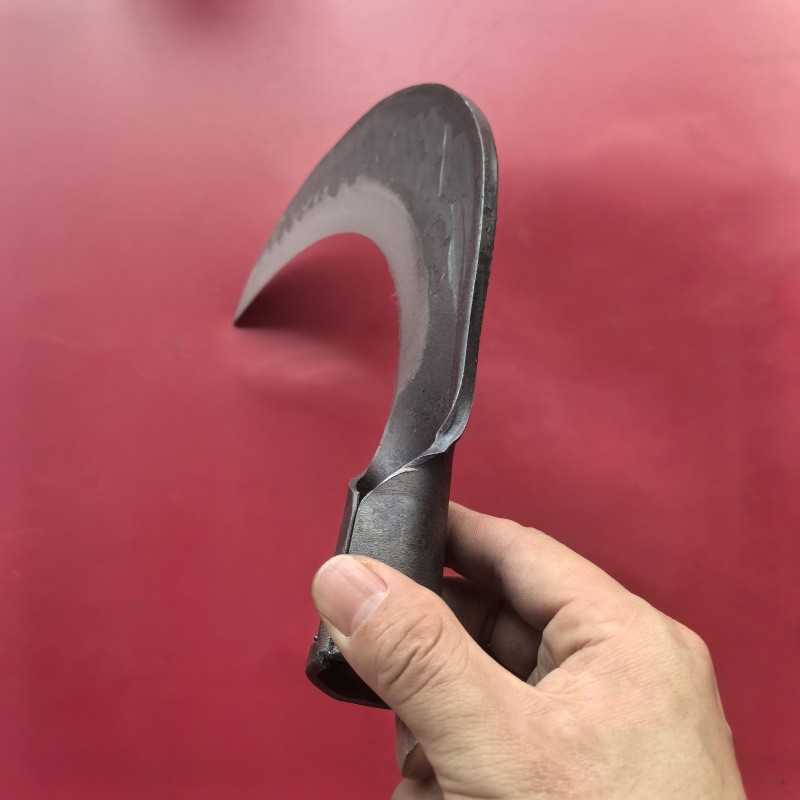 英达利手工锻打镰刀弹簧钢锤纹110款4号农用户外开山砍柴割草刀图4