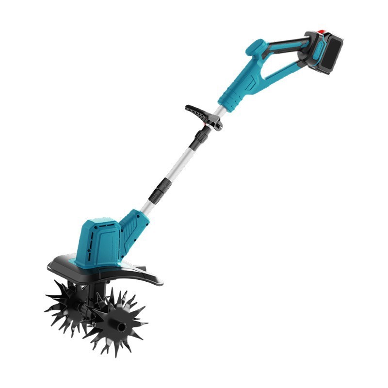 电动松土机跨境小型农用微耕机旋耕机除草锂电草坪修剪机翻土机图5